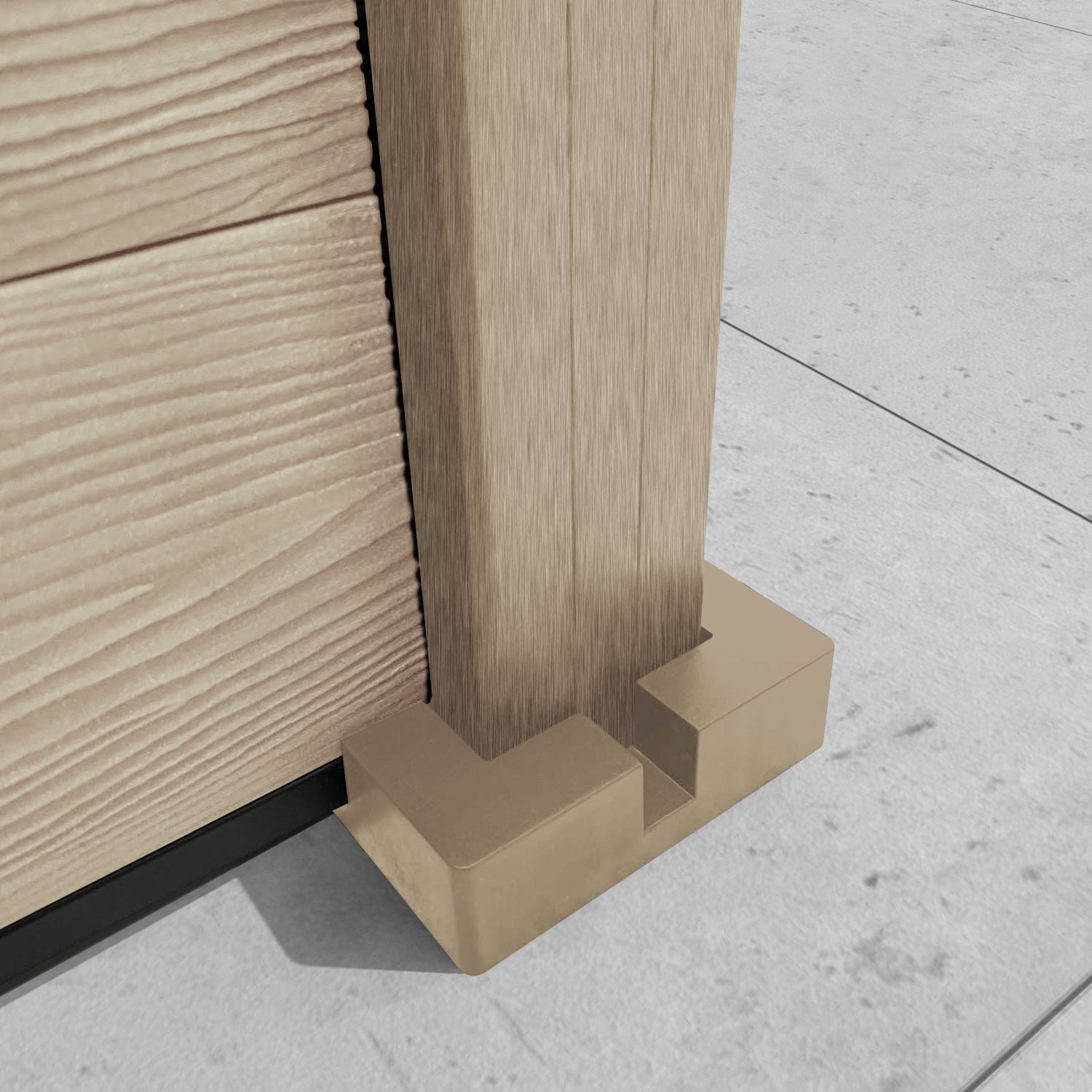 Classic Oxford Curved Top Fence Panel - Light Oak - with our composite posts