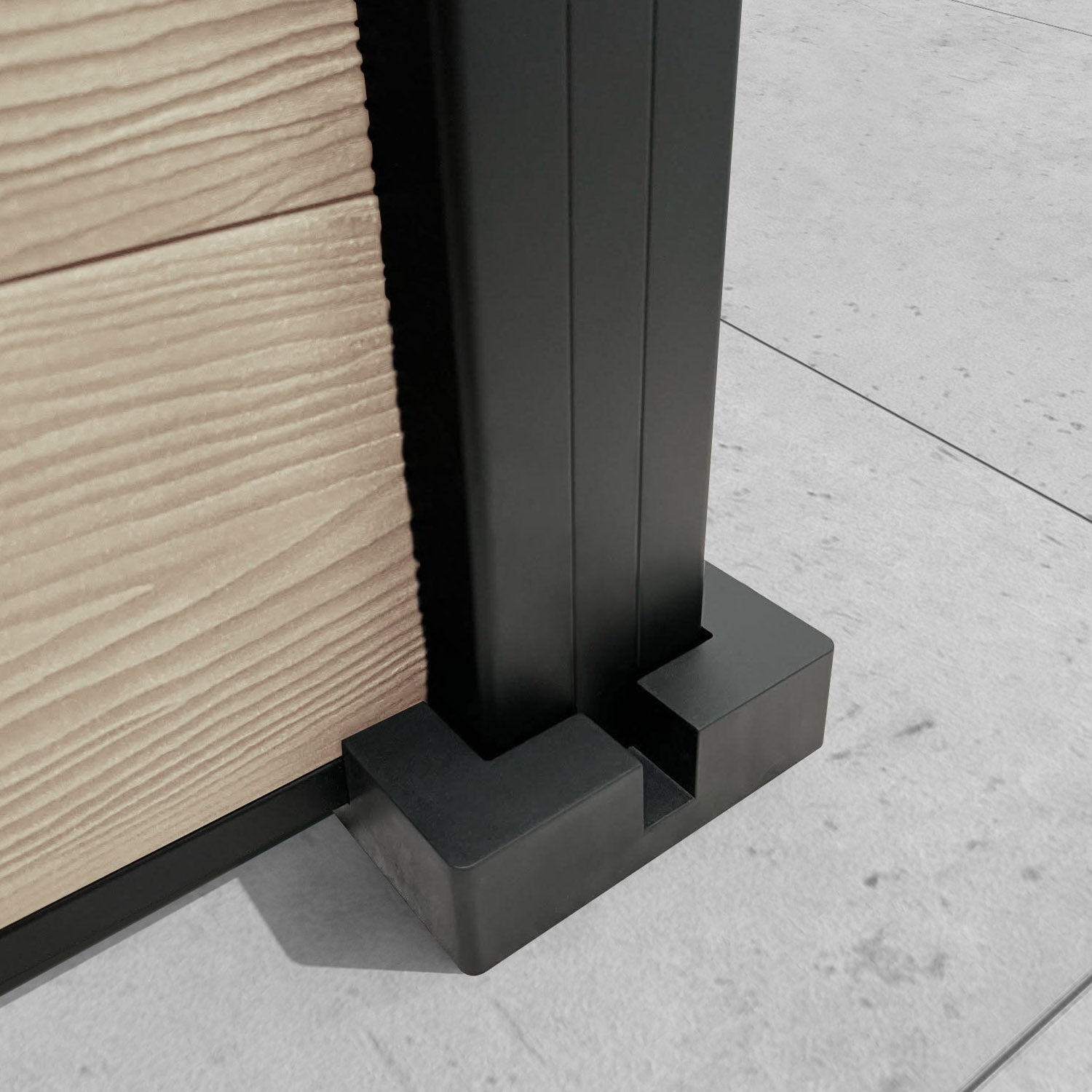 Classic Alnara Fence Panel - Light Oak - with our aluminium posts