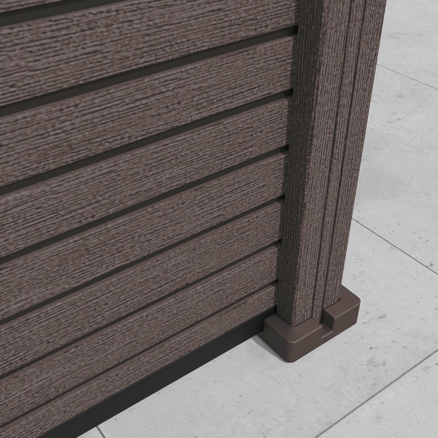 Hudson Nabila Curved Top Fence Panel - Mid Brown - with our composite posts
