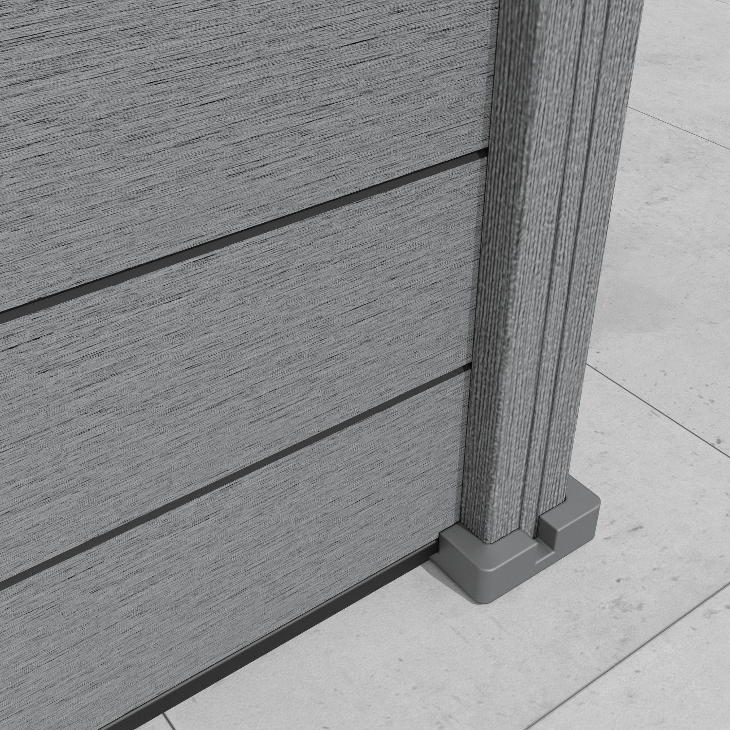 Fusion Linea Fence Panel - Mid Grey - with our composite posts