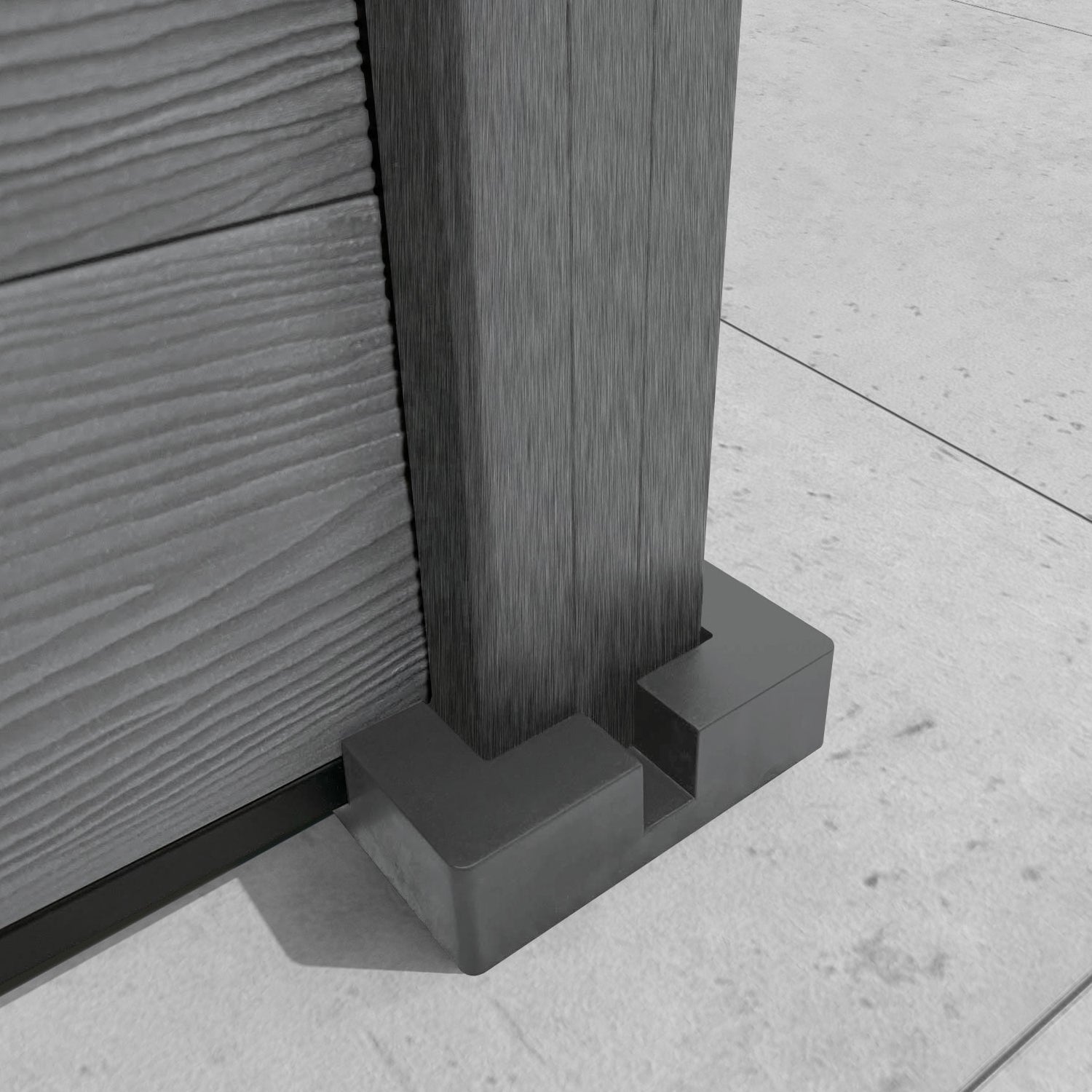 Classic Botanic Curved Top Fence Panel - Mid Grey - with our composite posts