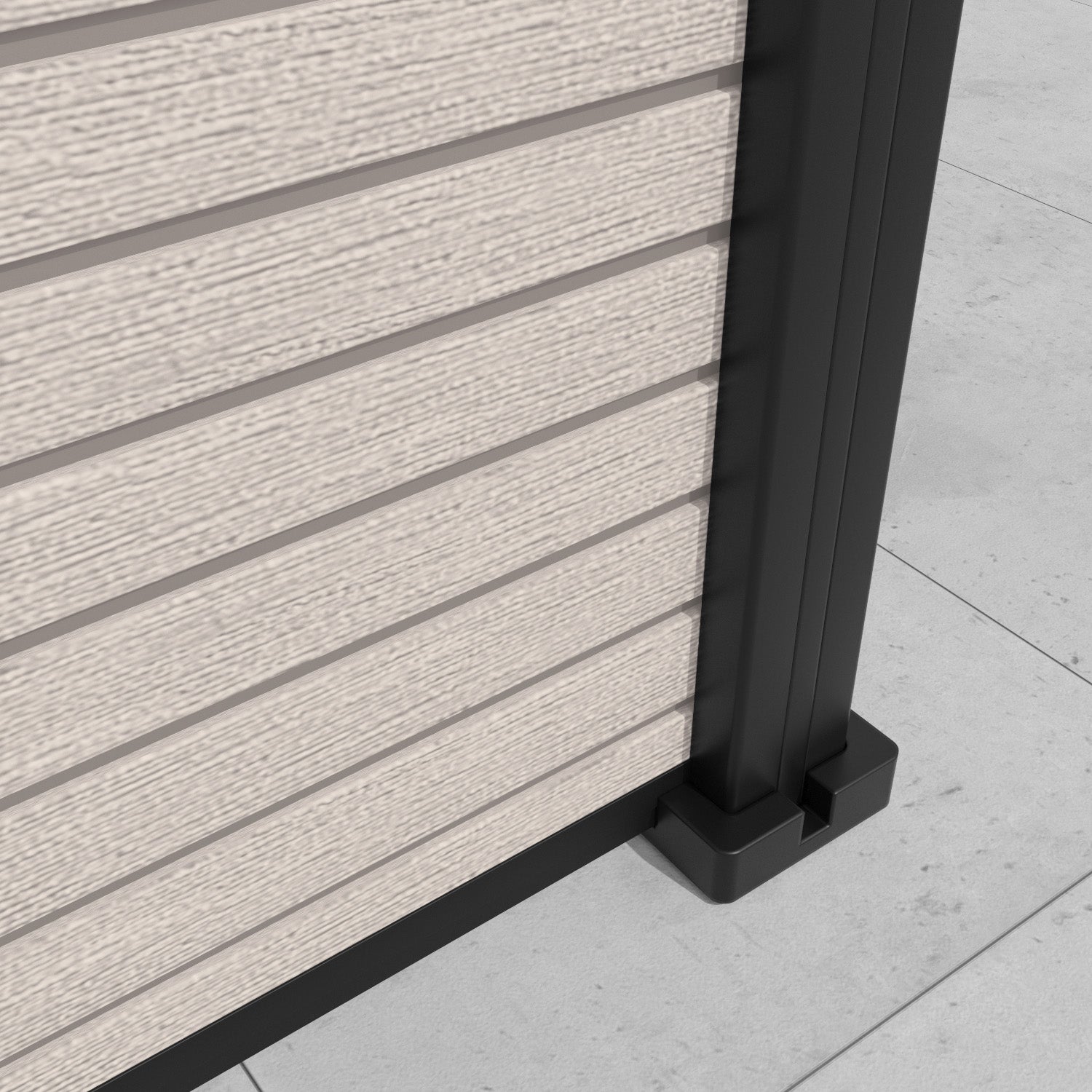 Hudson Twilight Fence Panel - Mid Stone - with our aluminium posts