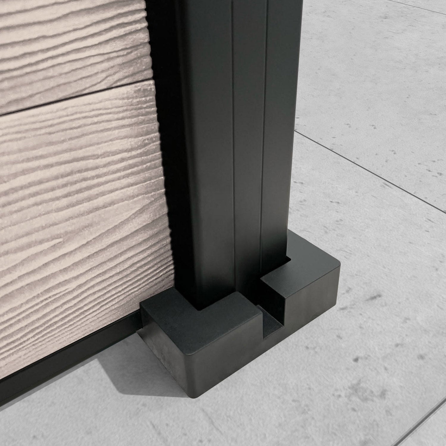 Classic Linea Fence Panel - Mid Stone - with our aluminium posts