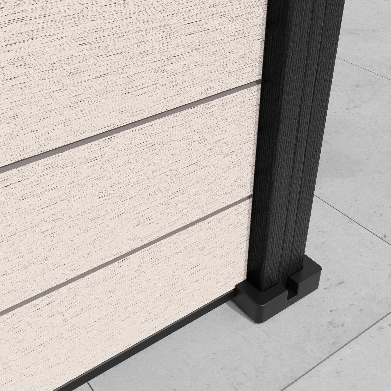 Fusion Ambar Fence Panel - Mid Stone - with our composite posts