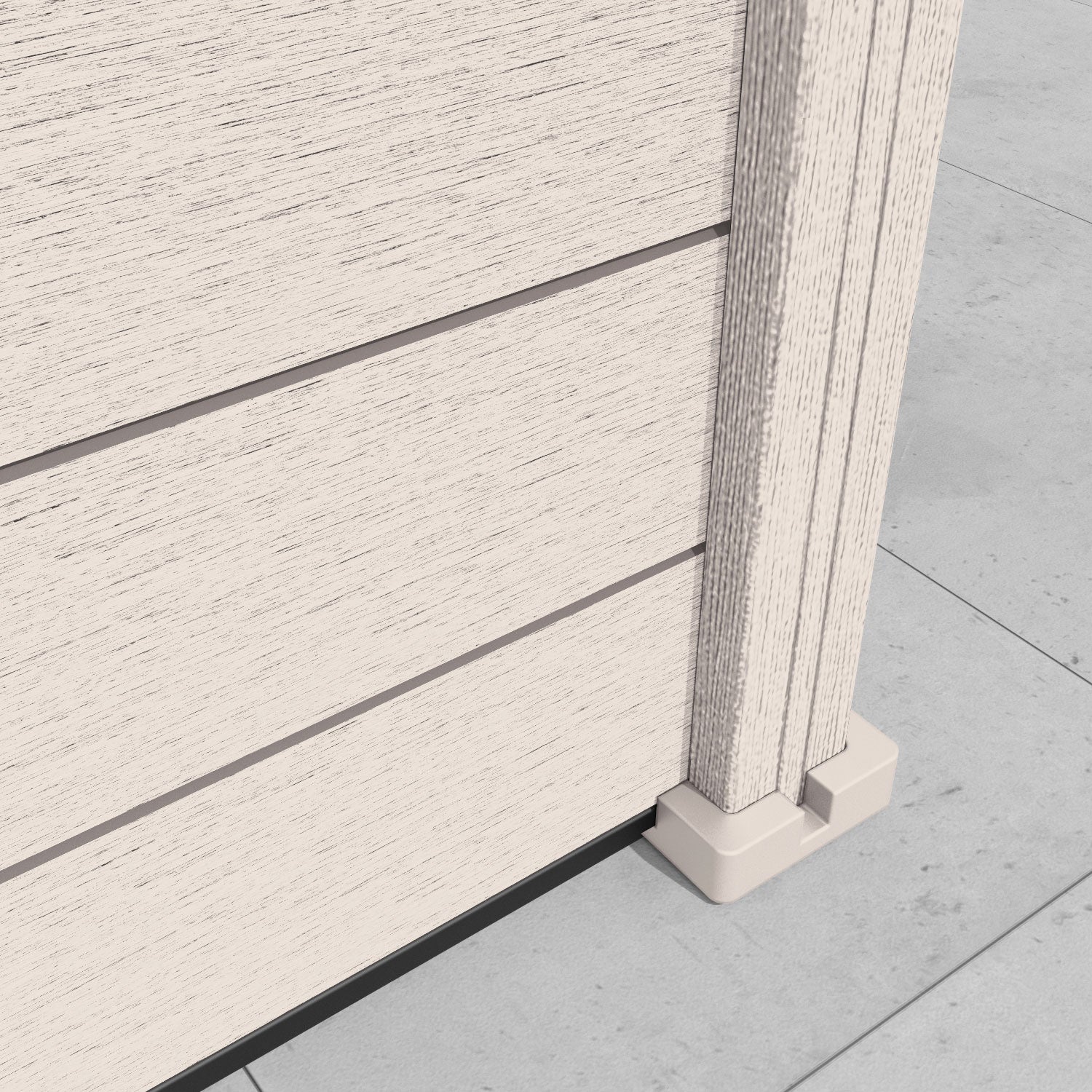 Fusion Prism Fence Panel - Mid Stone - with our composite posts