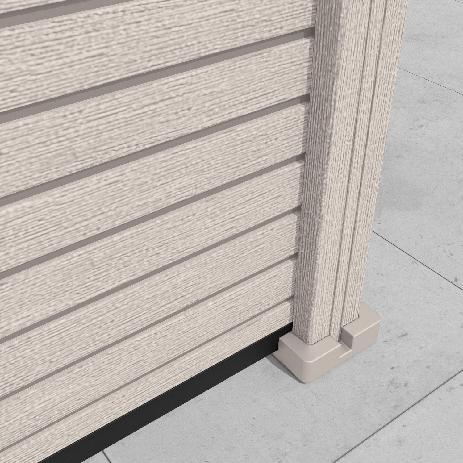 Hudson Petal Curved Top Fence Panel - Mid Stone - with our composite posts