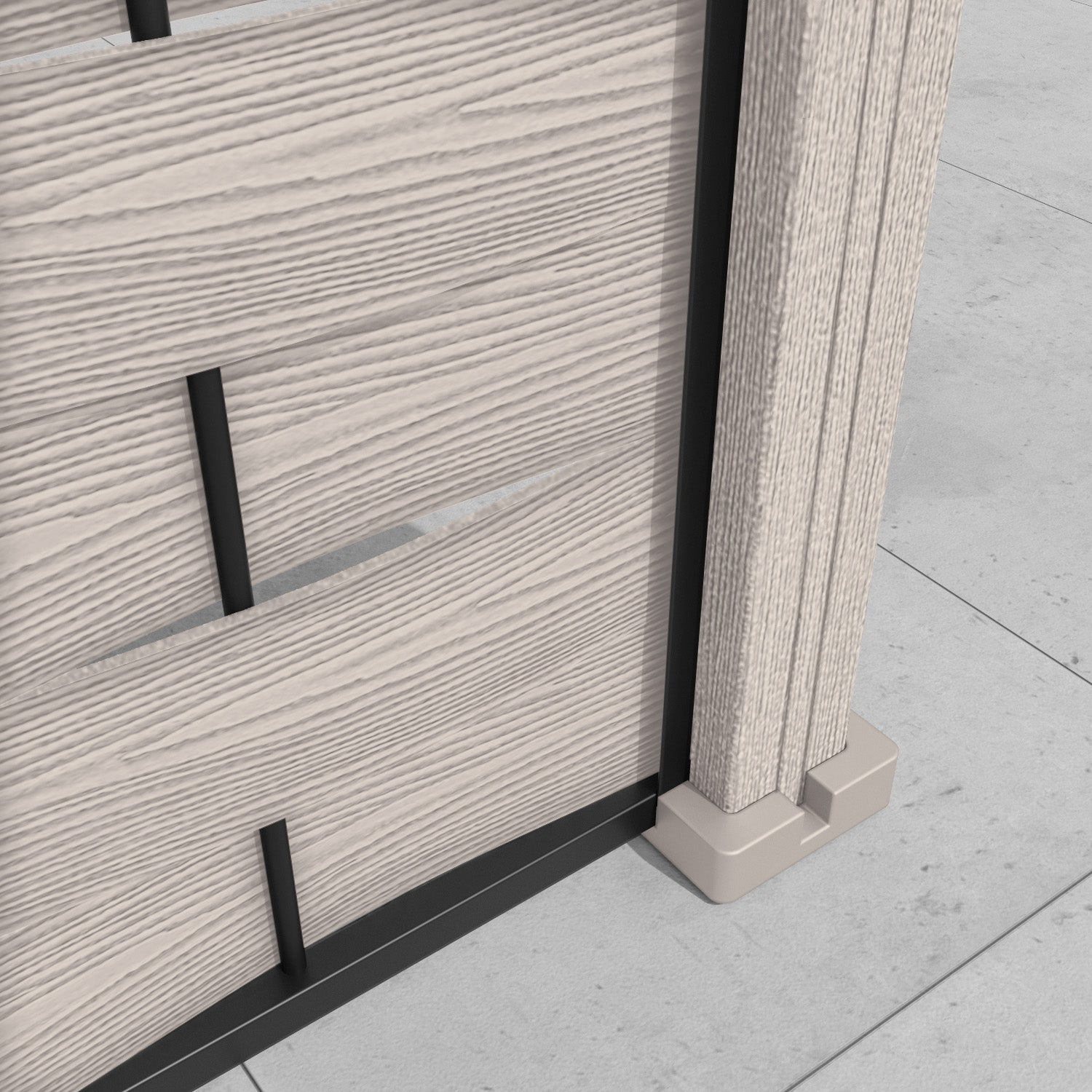 Ripple Aspen Fence Panel - Mid Stone - with our composite posts