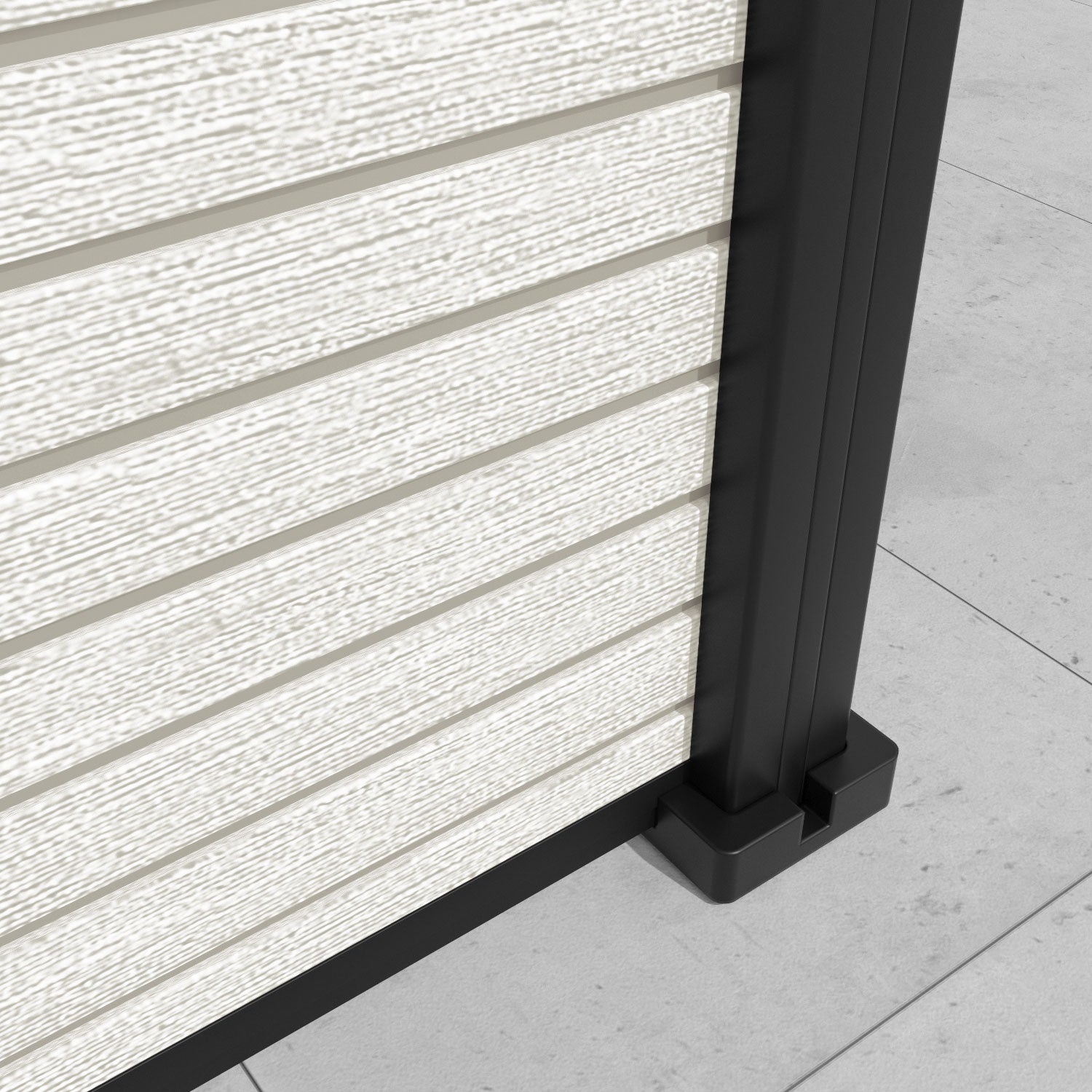 Hudson Laurel Fence Panel - Light Stone - with our aluminium posts