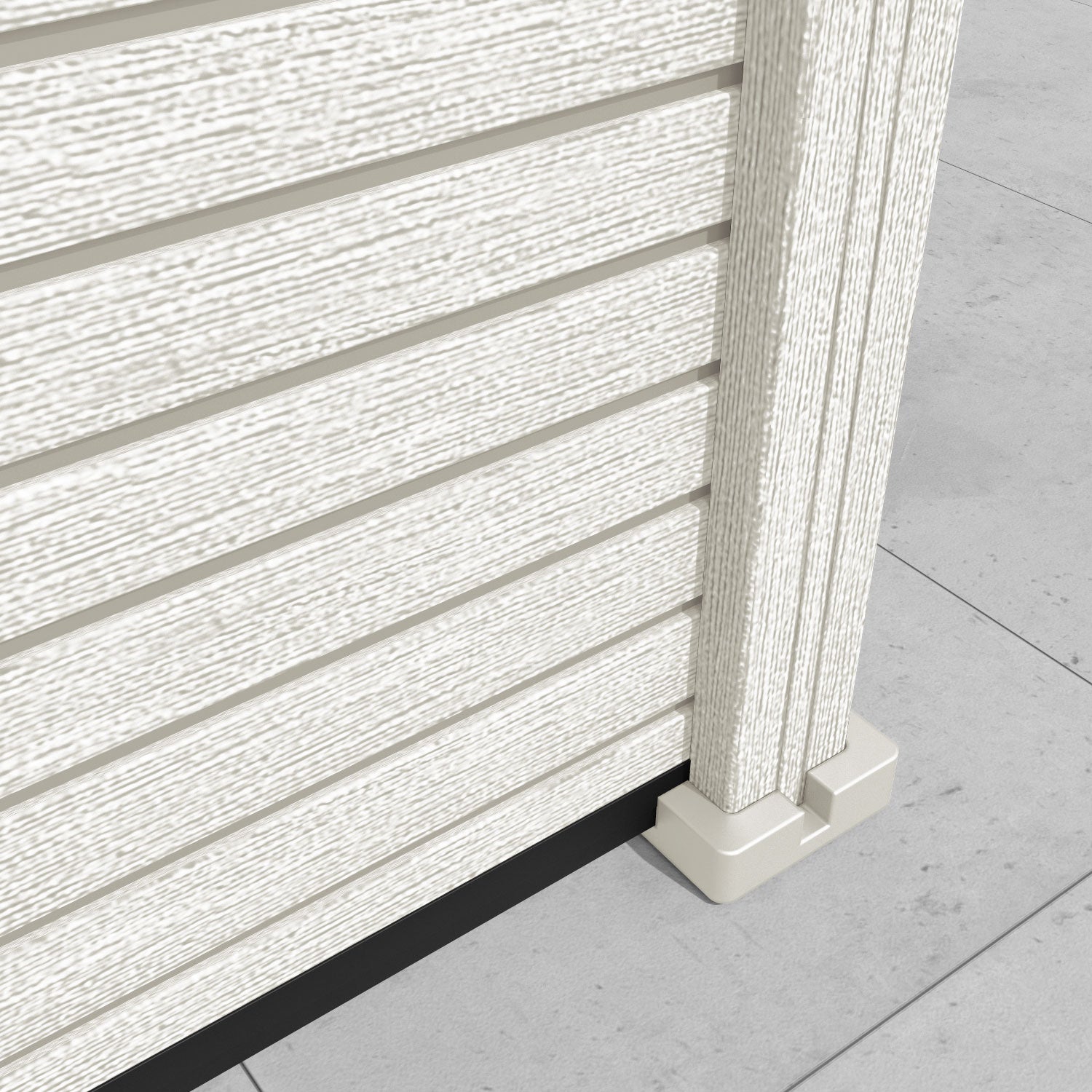 Hudson Vida Curved Top Fence Panel - Light Stone - with our composite posts