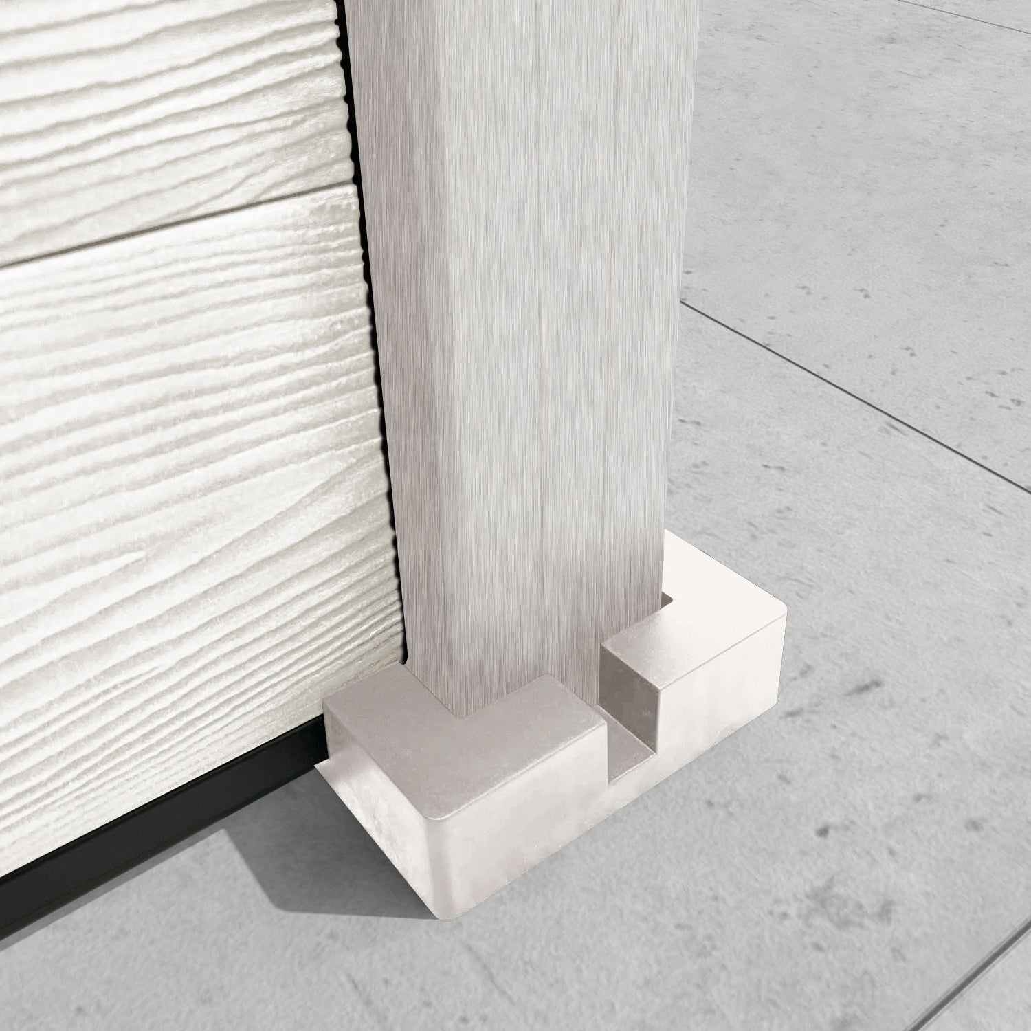 Classic Shatter Curved Top Split Screen Fence Panel - Light Stone - with our composite posts