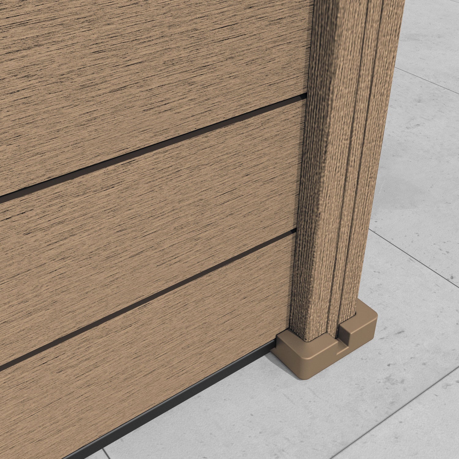 Fusion Windsor Fence Panel - Teak - with our composite posts