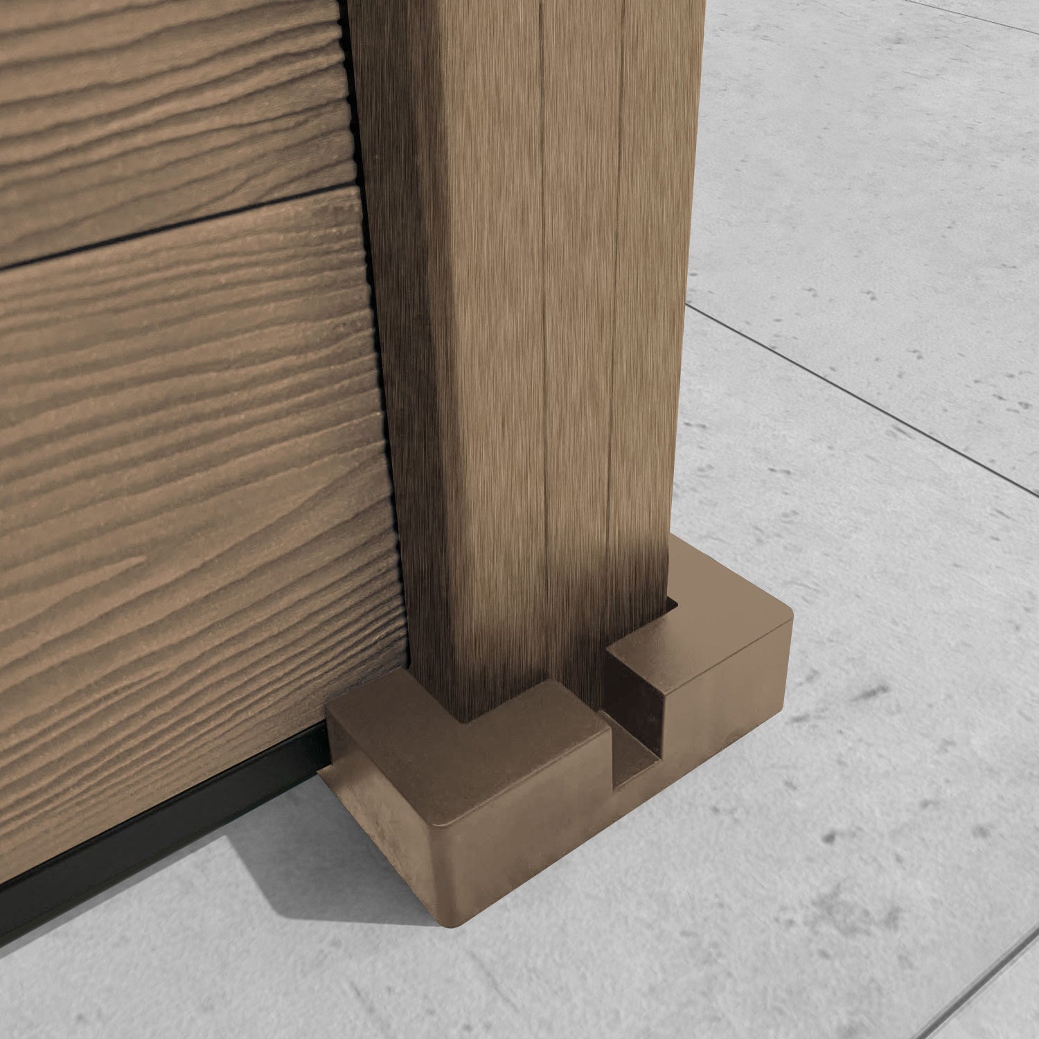 Classic Botanic Fence Panel - Teak - with our composite posts