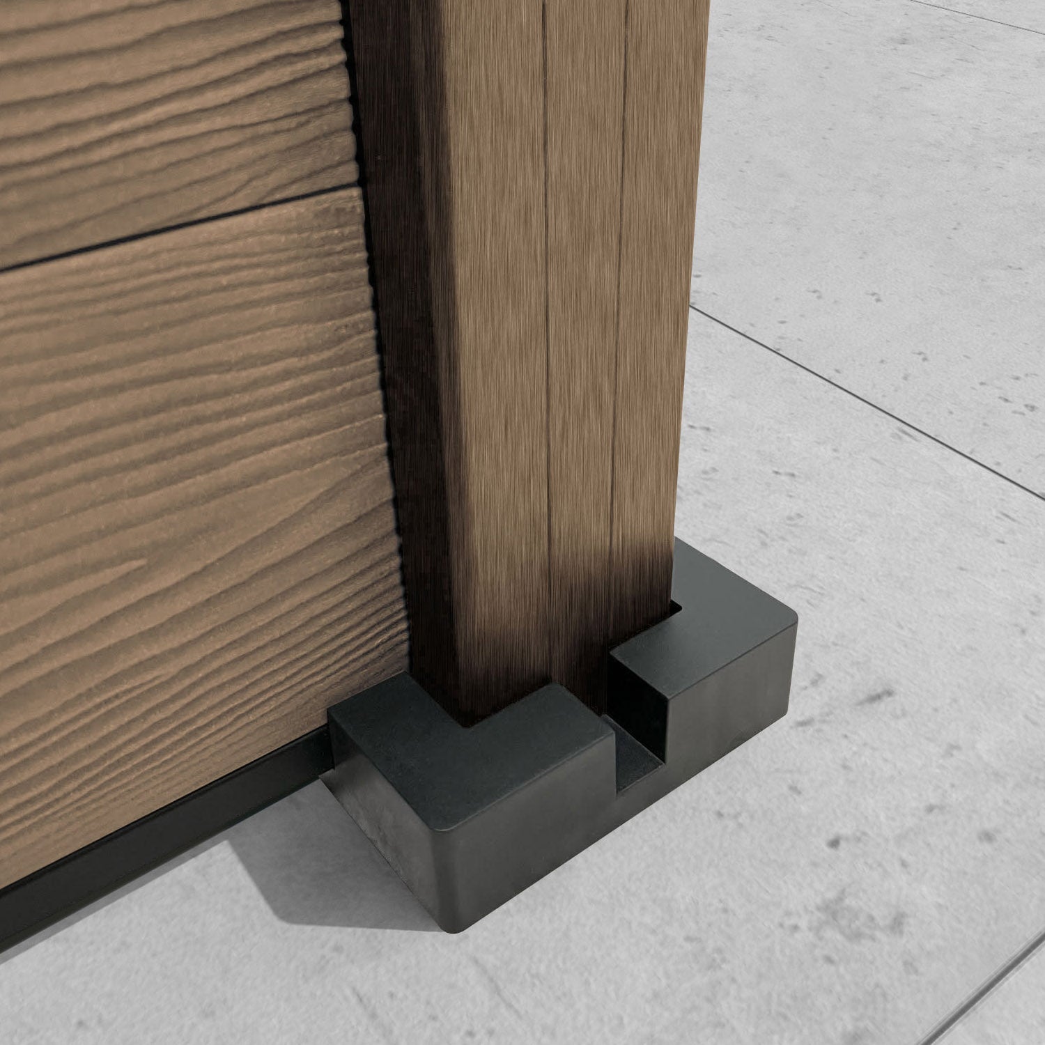 Classic Cubed Fence Panel - Teak - with our composite posts