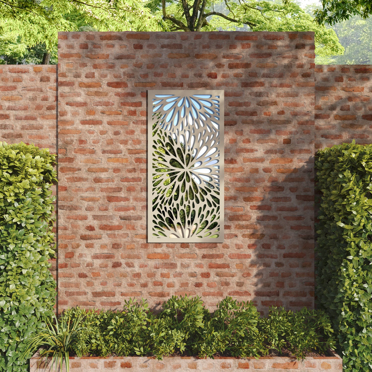 Blossom outdoor decorative mirrored panel