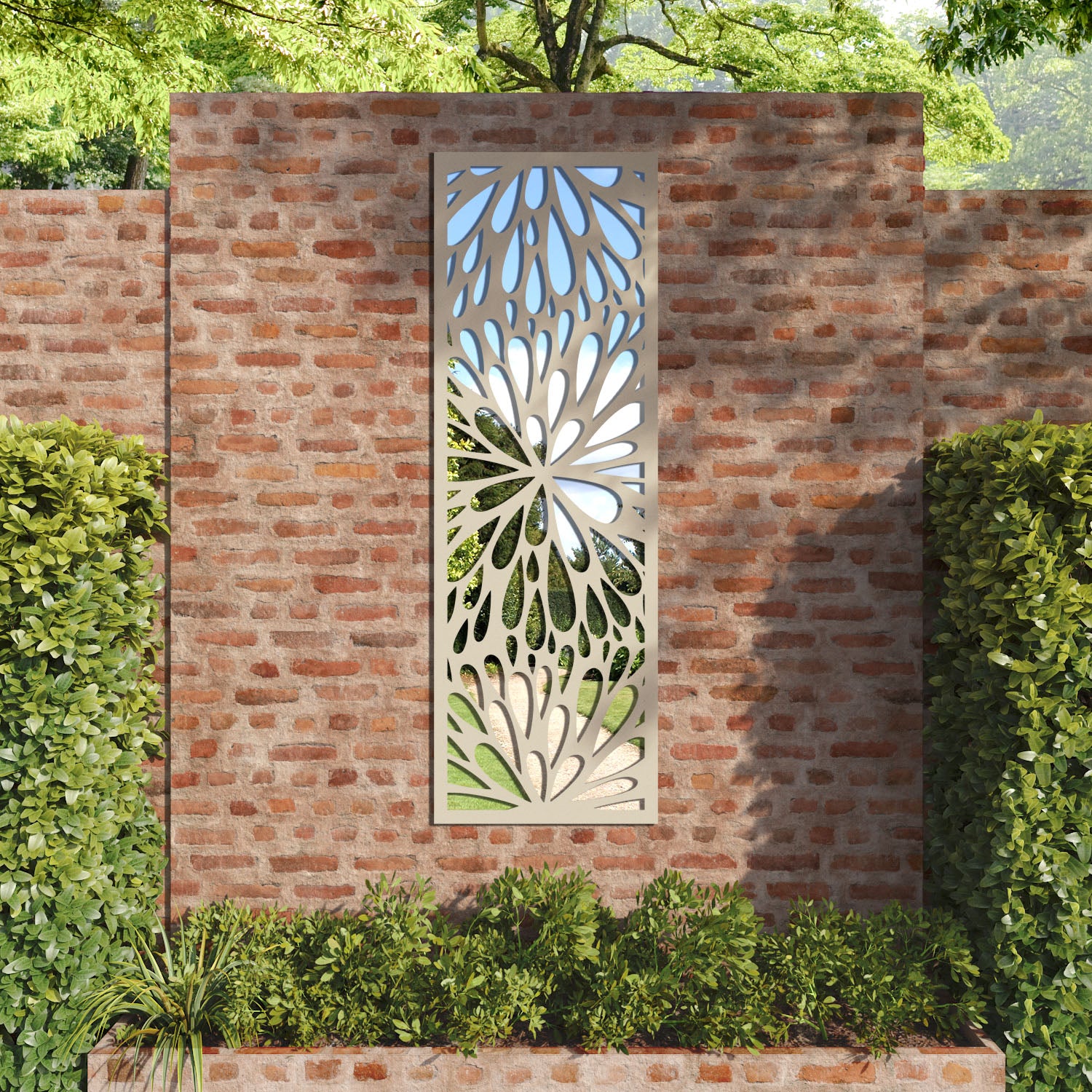Blossom outdoor decorative mirrored panel