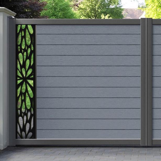 Fusion Blossom Straight Top Driveway Gate - Anthracite - End Screen