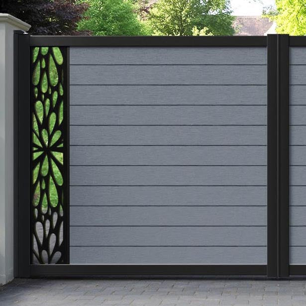 Fusion Blossom Straight Top Driveway Gate - Anthracite - End Screen