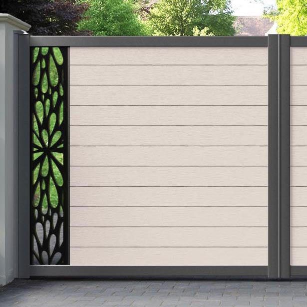 Fusion Blossom Straight Top Driveway Gate - Mid Stone - End Screen