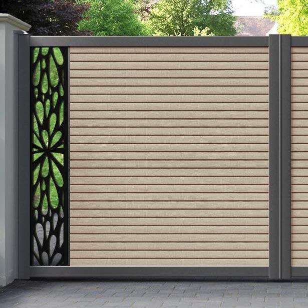 Hudson Blossom Straight Top Driveway Gate - Light Oak- End Screen