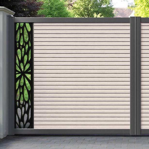 Hudson Blossom Straight Top Driveway Gate - Mid Stone - End Screen