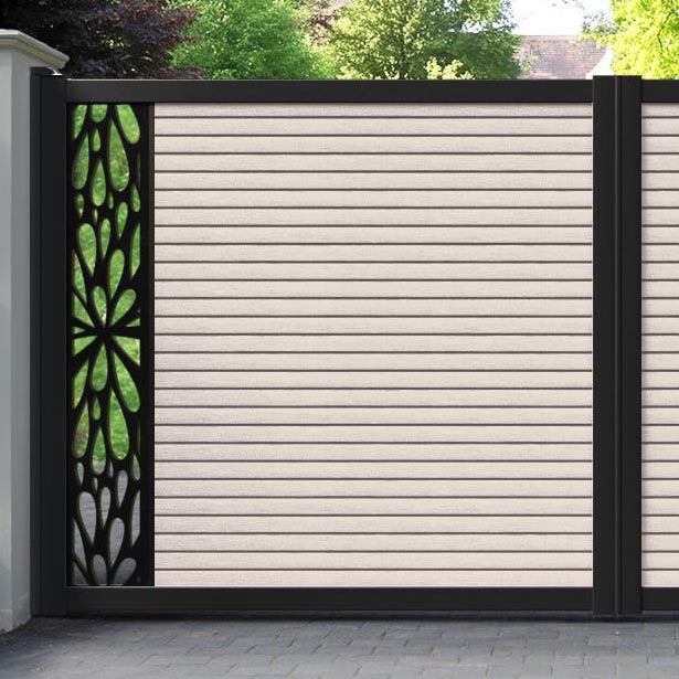 Hudson Blossom Straight Top Driveway Gate - Mid Stone - End Screen
