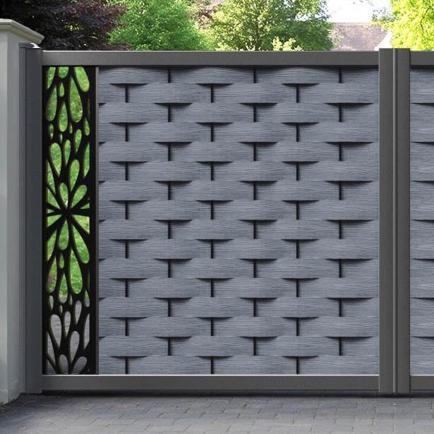 Ripple Blossom Straight Top Driveway Gate - Anthracite - End Screen