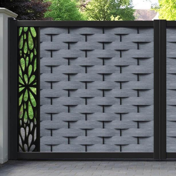 Ripple Blossom Straight Top Driveway Gate - Anthracite - End Screen