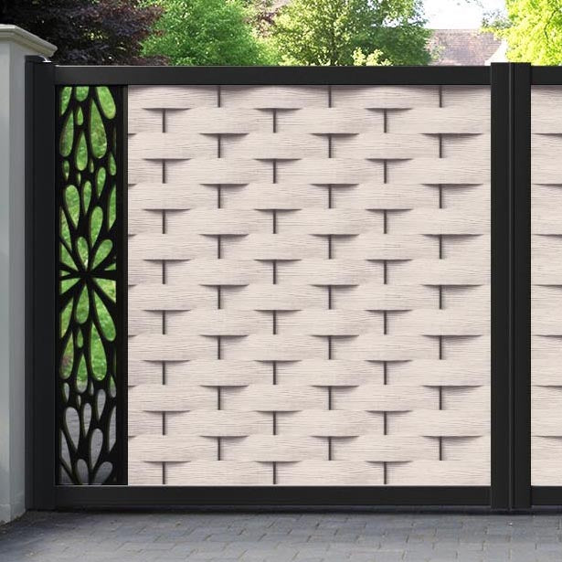 Ripple Blossom Straight Top Driveway Gate - Mid Stone - End Screen
