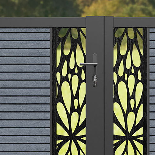 Hudson Blossom Straight Top Driveway Gate - Anthracite - Middle Screen