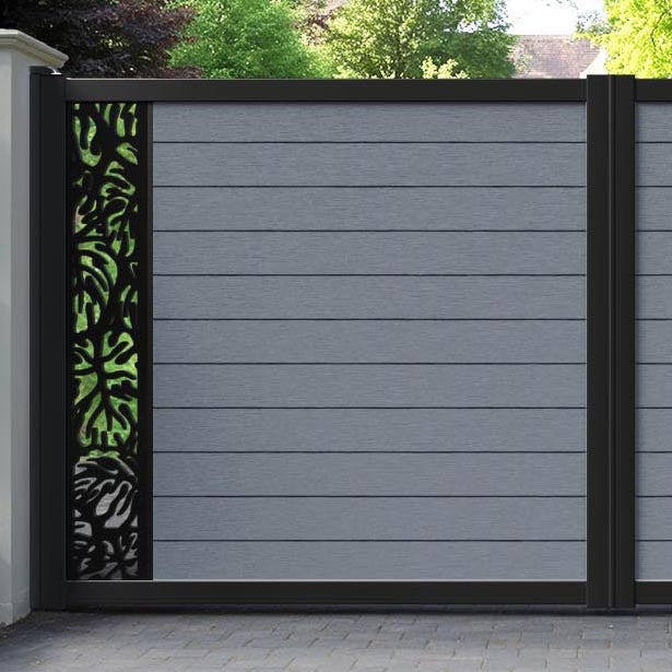 Fusion Botanic Straight Top Driveway Gate - Anthracite - End Screen