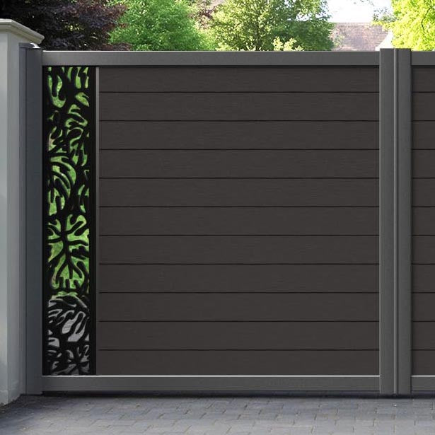 Fusion Botanic Straight Top Driveway Gate - Dark Oak - End Screen