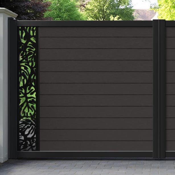 Fusion Botanic Straight Top Driveway Gate - Dark Oak - End Screen