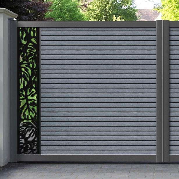 Hudson Botanic Straight Top Driveway Gate - Anthracite - End Screen