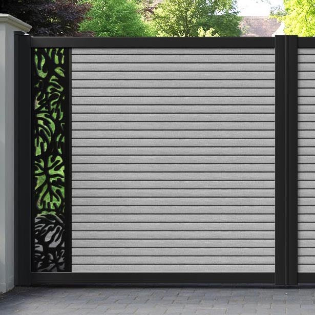 Hudson Botanic Straight Top Driveway Gate - Light Grey - End Screen