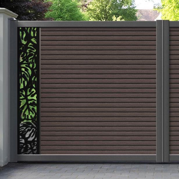 Hudson Botanic Straight Top Driveway Gate - Mid Brown - End Screen