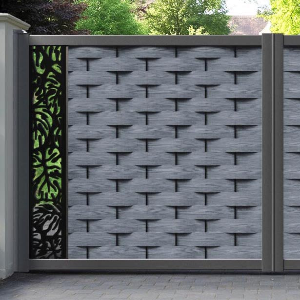 Ripple Botanic Straight Top Driveway Gate - Anthracite - End Screen