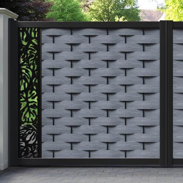 Ripple Botanic Straight Top Driveway Gate - Anthracite - End Screen