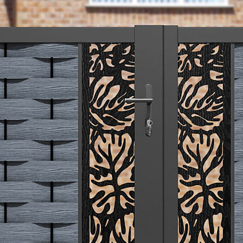 Ripple Botanic Straight Top Driveway Gate - Anthracite - Middle Screen