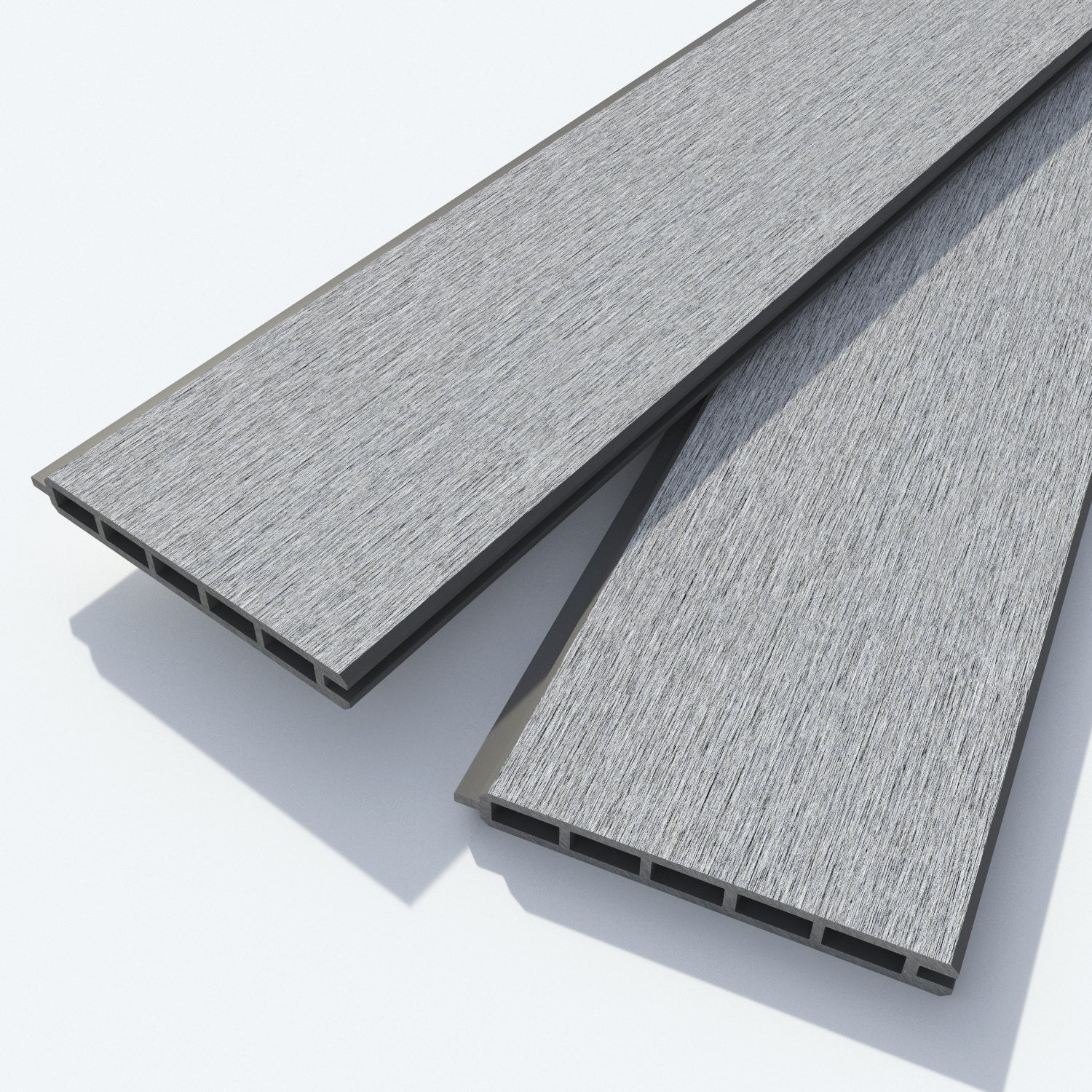 Fusion Poppy Curved Top Fence Panel - Light Grey - with our composite posts