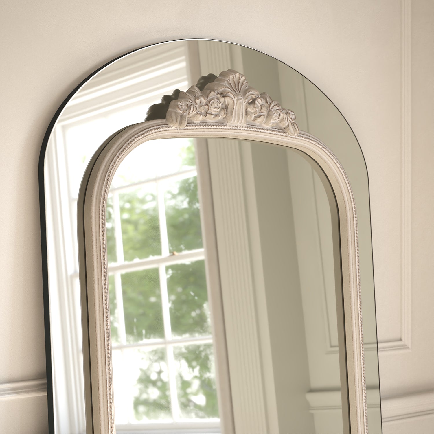 Chateau Frame Within Arched Full-Length Leaner Mirror