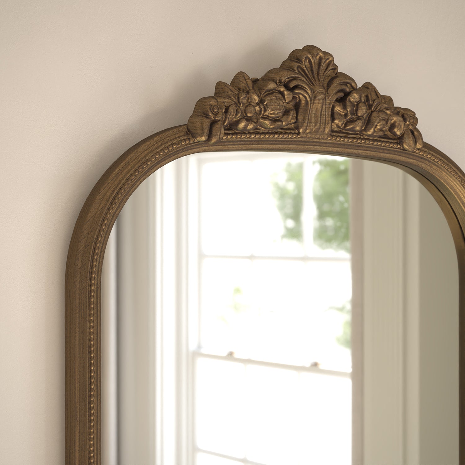 Chateau Framed Arched Full-Length Leaner Mirror