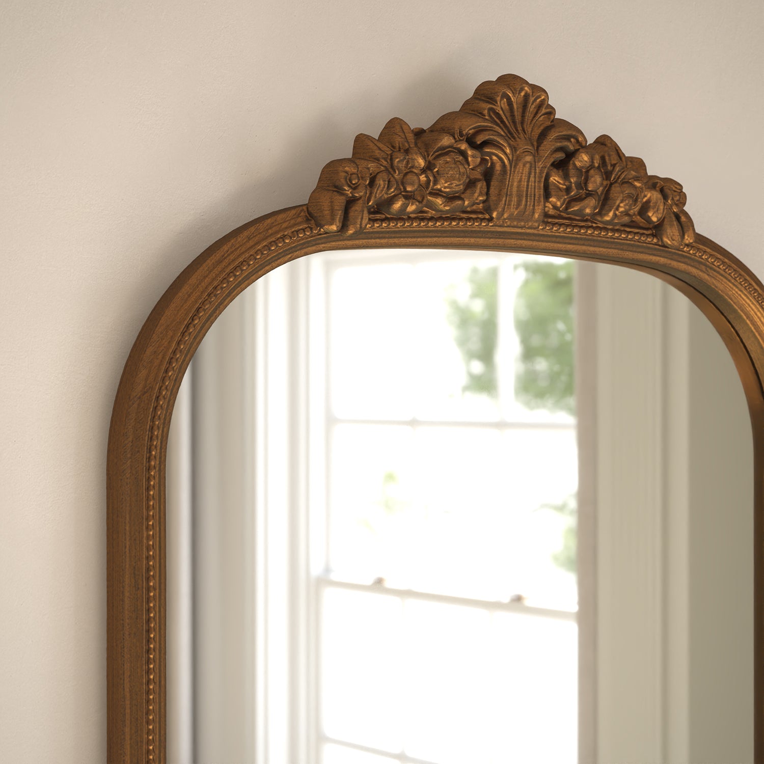 Chateau Framed Arched Full-Length Leaner Mirror - with LED