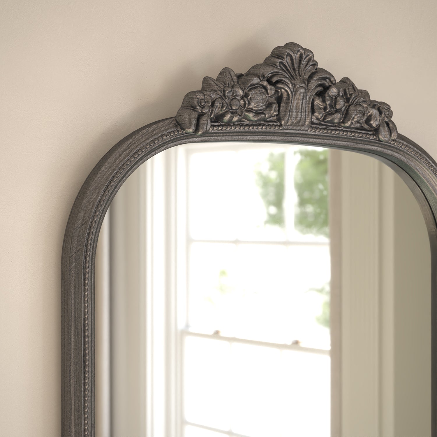 Chateau Framed Arched Full-Length Leaner Mirror - with LED