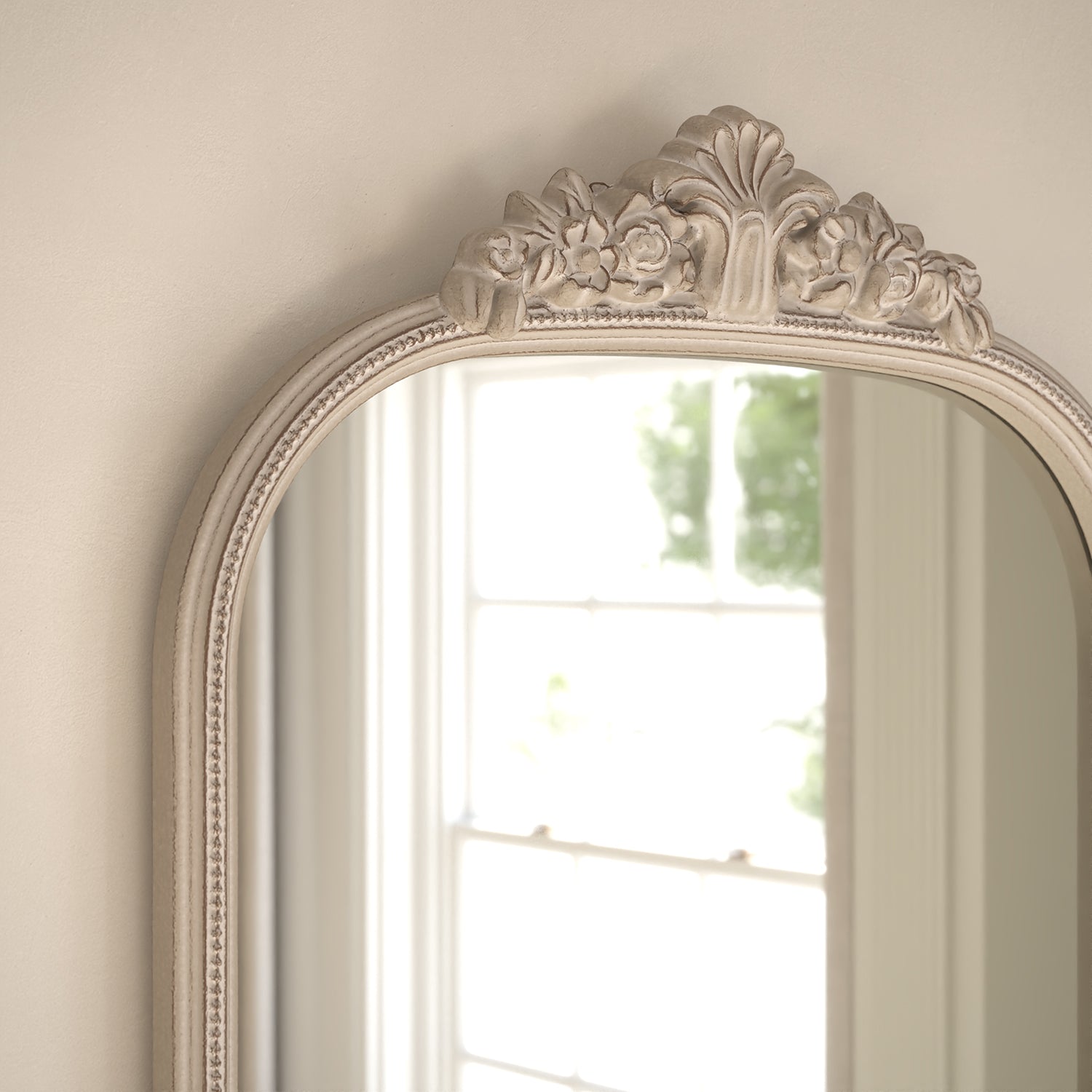 Chateau Framed Arched Full-Length Leaner Mirror - with LED