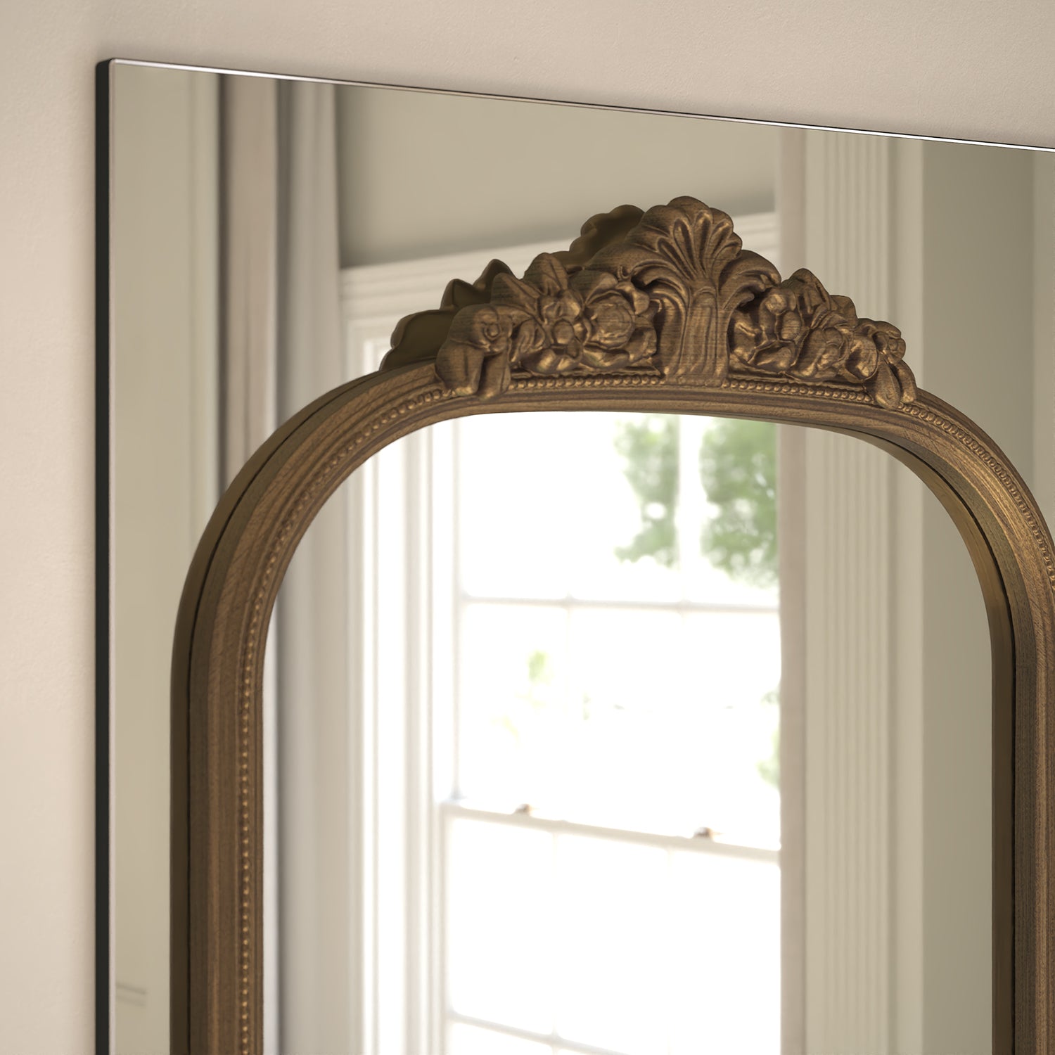 Chateau Frame Within Rectangular Wall Mirror