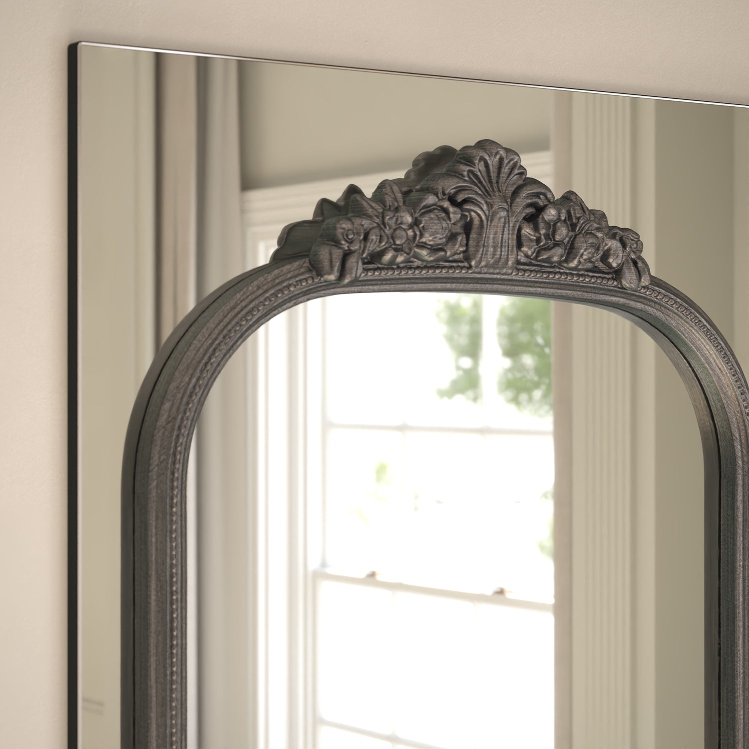 Chateau Frame Within Rectangular Wall Mirror