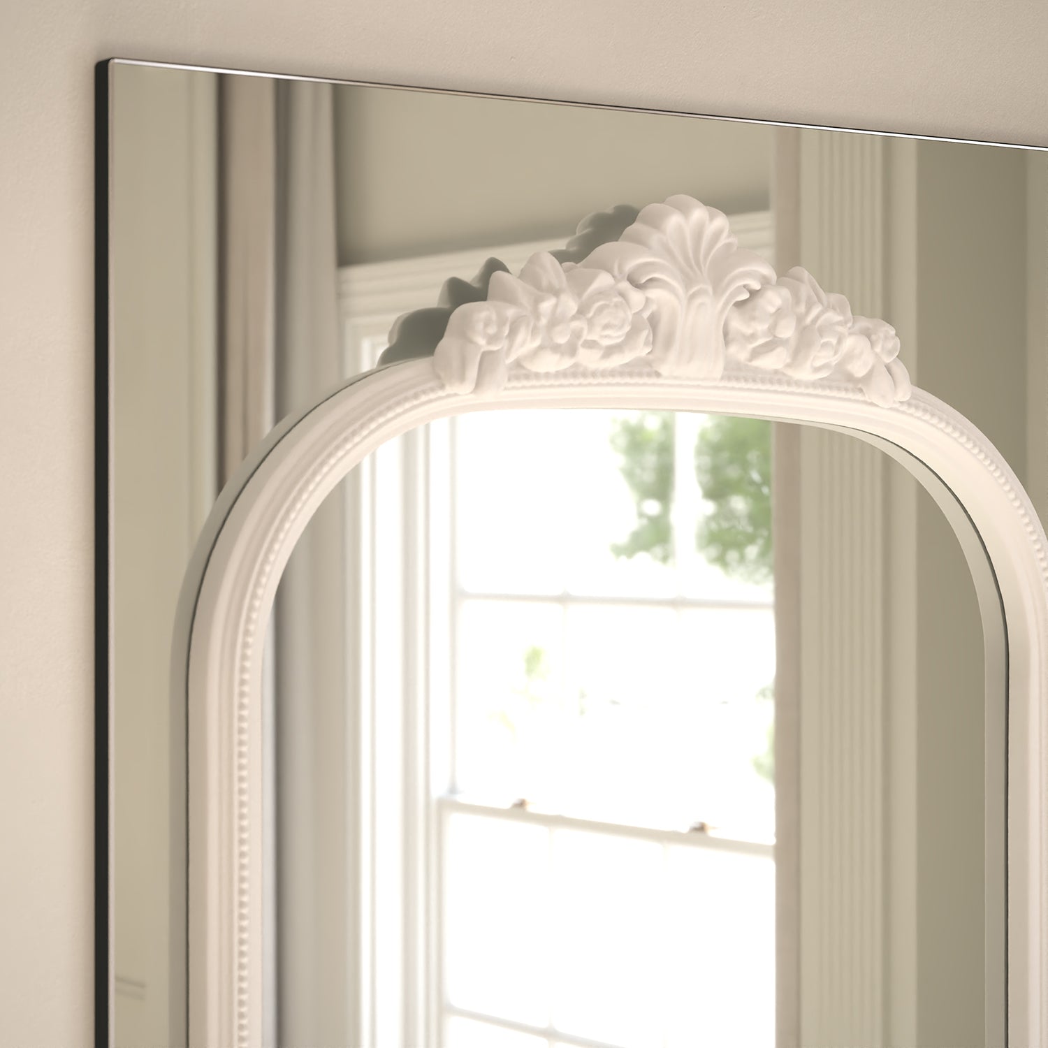 Chateau Frame Within Rectangular Wall Mirror