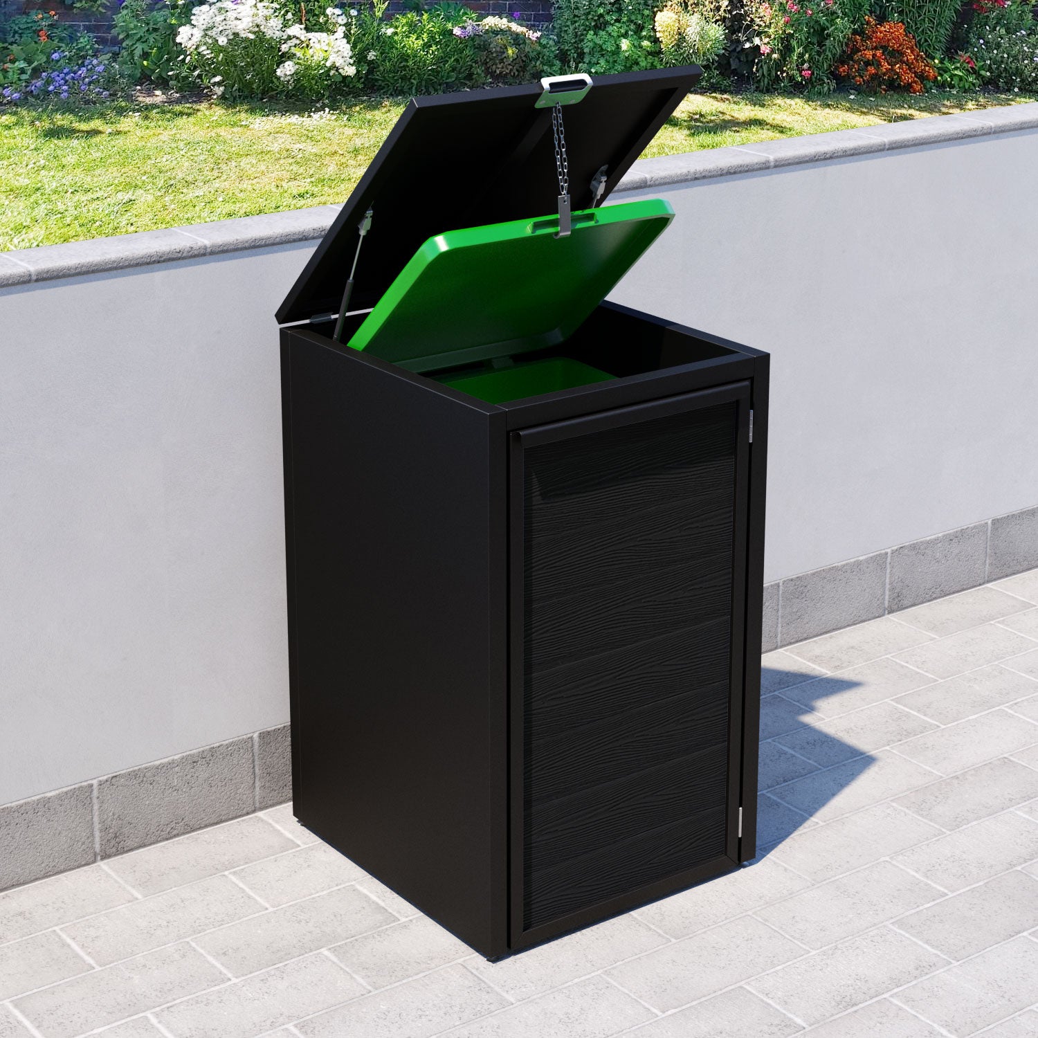 Black 1 Bin Store with Classic Door Slat