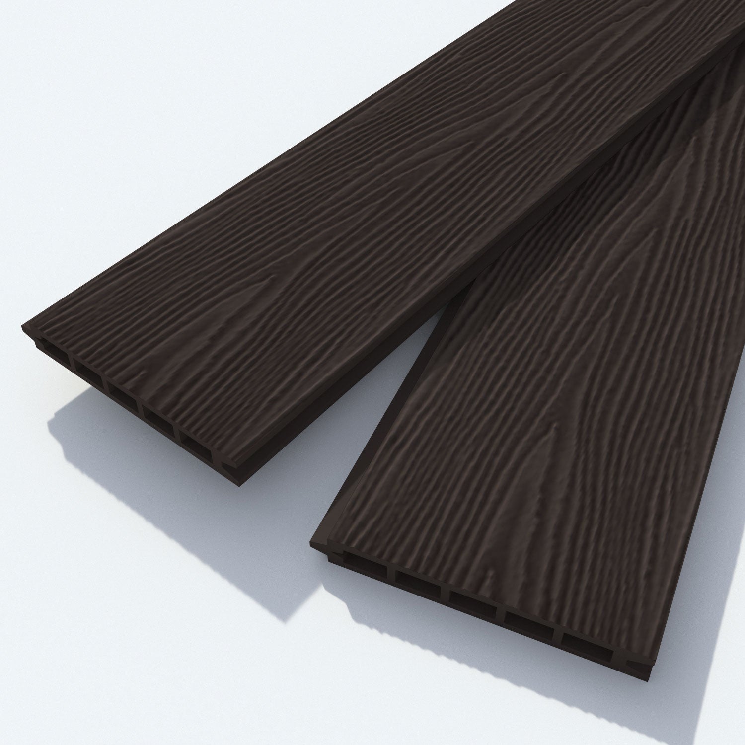 Classic Aspen Curved Top Fence Panel - Dark Oak - with our aluminium posts