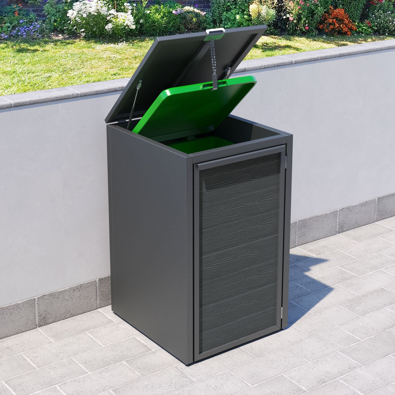 Grey 2 Bin Store with Classic Door Slat